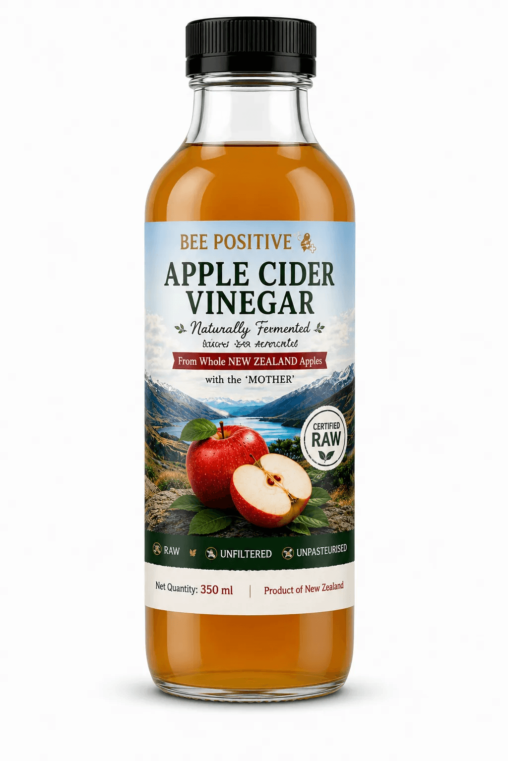 Bee Positive Organic Raw Apple Cider Vinegar